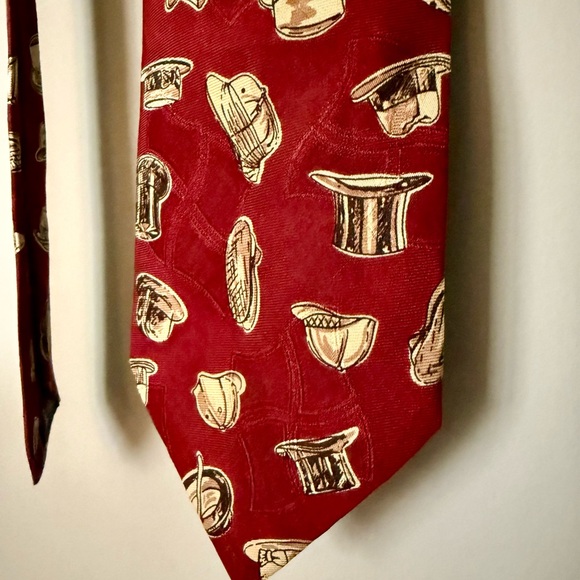 Polo Ralph Lauren Other - Polo by Ralph Lauren Red Silk Novelty Hat Print Tie 90’s Vintage Retro Pattern